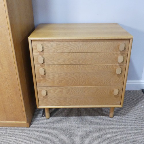 596 - A mid-20thC Meredew light oak Wardrobe, W 90.5 cm x H 170 cm x D 57 cm, together with a matching Mer... 