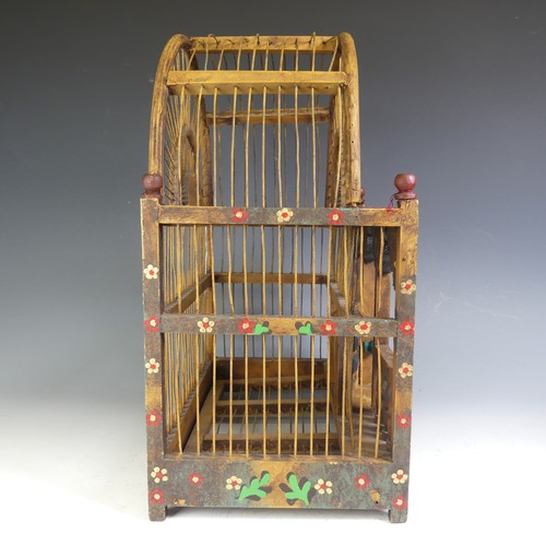 574 - A decorative Bird Cage, W 30.5 cm x H 41.5 cm x D 20.5 cm, together with a decorative Thai rice Warm... 