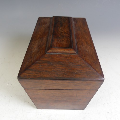 575 - A Victorian rosewood Tea Caddy, two lidded compartment with mixing bowl, on bun feet, W 33 H 18 cm x... 