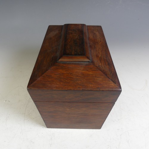 575 - A Victorian rosewood Tea Caddy, two lidded compartment with mixing bowl, on bun feet, W 33 H 18 cm x... 