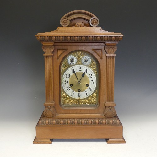 An early 20th century German chiming Mantel Clock, in an architectural