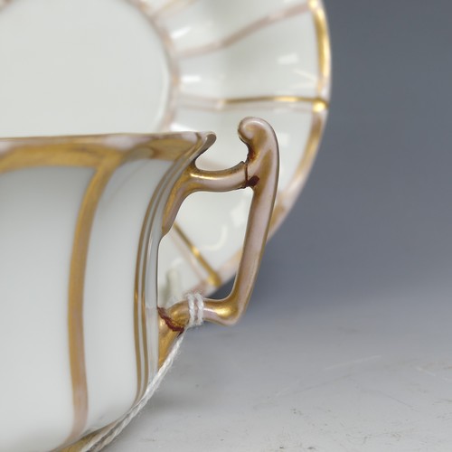 6 - A fine Continental lithophane porcelain Cup and Saucer, gilded interior with lithophane cameo to bot... 