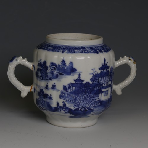 84 - A 19thC Chinese blue and white porcelain Vase, decorated with trees and pagoda in the moonlight, fou... 