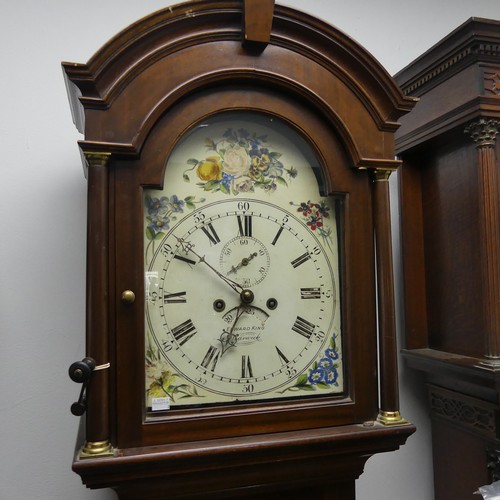 225 - Edward King, Warwick, a mahogany 8 day Longcase Clock with two-weight movement striking on a bell, t... 