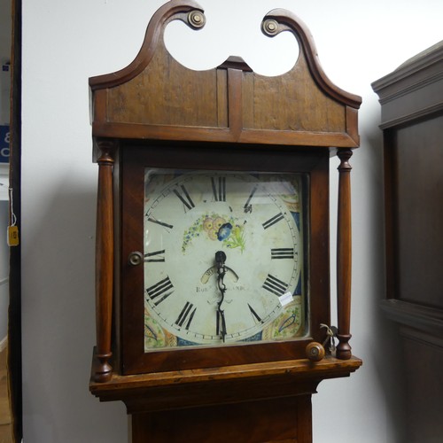 227 - An Early-19th century oak and mahogany 30-hour longcase Clock, the painted dial with Roman chapter s... 