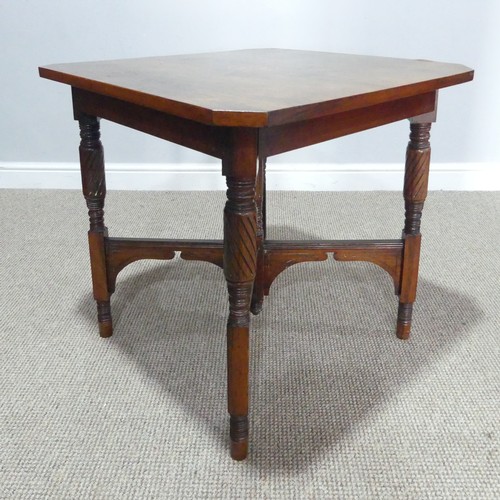 241 - An Edwardian rosewood occasional Table, with inlaid star centre, raised on turned and carved legs, W... 