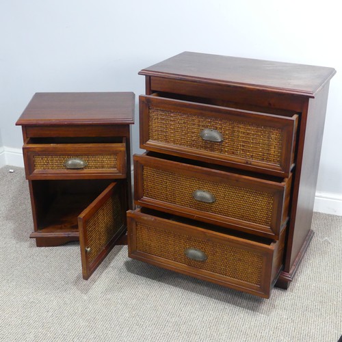 240 - A Vintage mahogany Chest of Drawers, with shell handles, W 68 cm x H 84 cm x D 40 cm, together with ... 