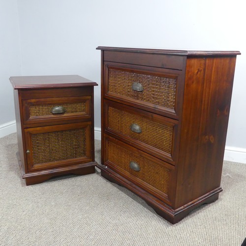 240 - A Vintage mahogany Chest of Drawers, with shell handles, W 68 cm x H 84 cm x D 40 cm, together with ... 