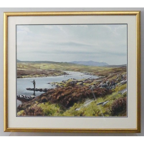 149 - Roger McPhail (b.1953), Dal Mallart Pool, River Naver, Sutherland, 19th May 1988, watercolour, signe... 