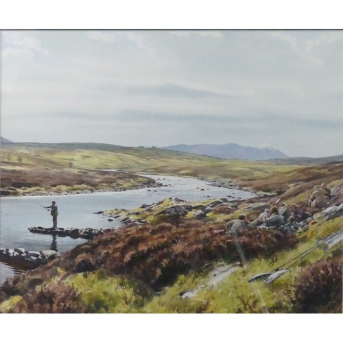 149 - Roger McPhail (b.1953), Dal Mallart Pool, River Naver, Sutherland, 19th May 1988, watercolour, signe... 