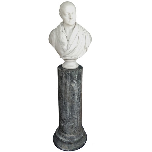 120 - Thomas Kirk RHA (Irish, 1781-1845),  white marble bust c.1842 of George Putland,  inscribed on the t... 