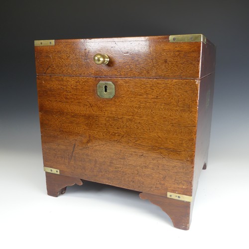 383 - A small Georgian mahogany brass-mounted Campaign Box / Chest, with brass inset handles to each side,... 