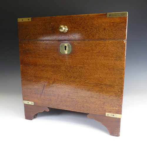 383 - A small Georgian mahogany brass-mounted Campaign Box / Chest, with brass inset handles to each side,... 