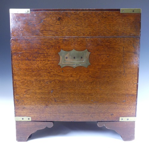 383 - A small Georgian mahogany brass-mounted Campaign Box / Chest, with brass inset handles to each side,... 