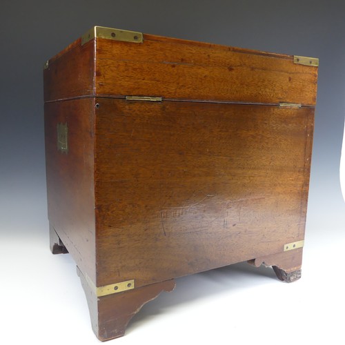 383 - A small Georgian mahogany brass-mounted Campaign Box / Chest, with brass inset handles to each side,... 