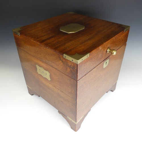 383 - A small Georgian mahogany brass-mounted Campaign Box / Chest, with brass inset handles to each side,... 