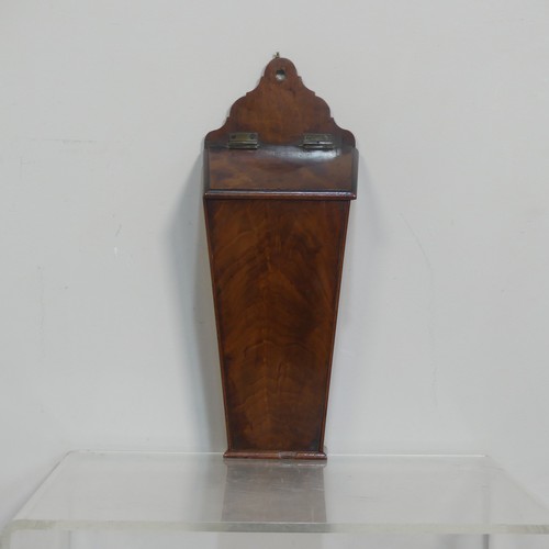 386 - A George III mahogany Candle Box, W 18.5 cm x H 47 cm x D 11 cm.