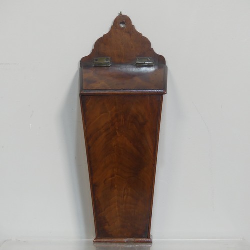 386 - A George III mahogany Candle Box, W 18.5 cm x H 47 cm x D 11 cm.