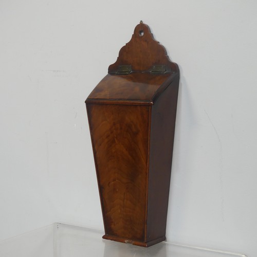 386 - A George III mahogany Candle Box, W 18.5 cm x H 47 cm x D 11 cm.