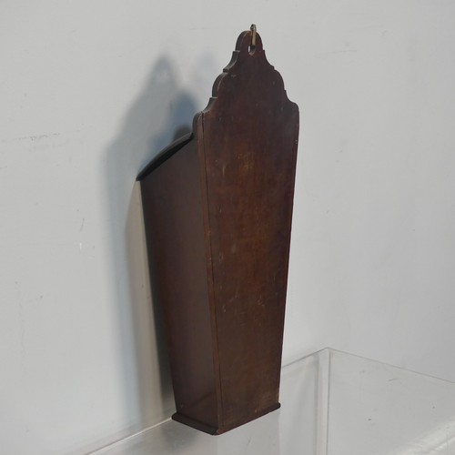 386 - A George III mahogany Candle Box, W 18.5 cm x H 47 cm x D 11 cm.