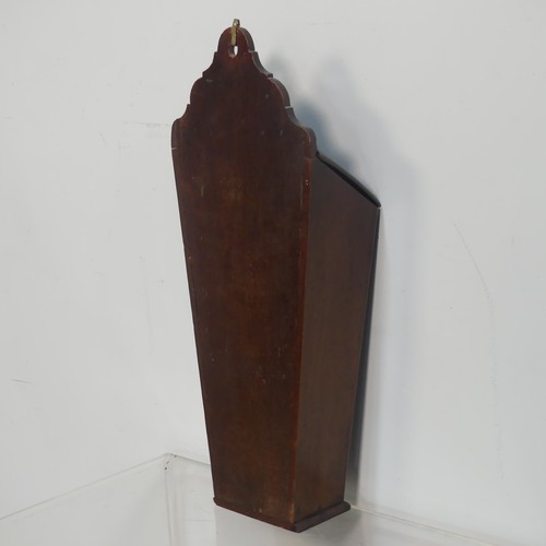 386 - A George III mahogany Candle Box, W 18.5 cm x H 47 cm x D 11 cm.