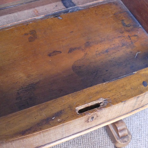 387 - A Victorian inlaid slopefront walnut Davenport, with writing skiver, above four drawers and four dum... 