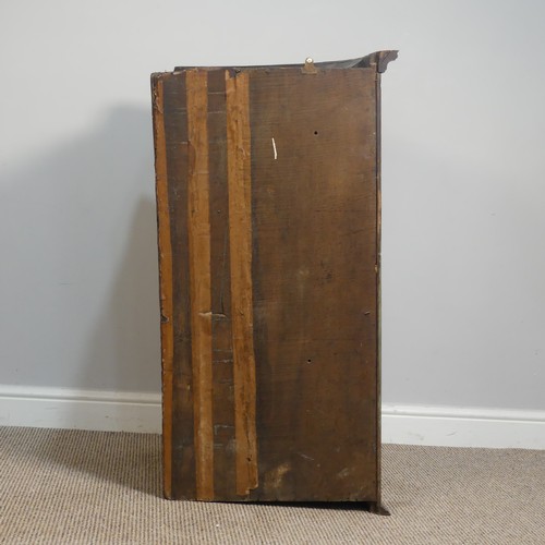 390 - A Georgian oak bow-front wall Corner Cupboard, W 70 cm x H 98 cm x D 47 cm.