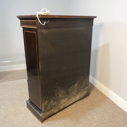 393 - A pair of 19th century gilt mounted ebonised Pier Cabinets, each with an oversailing rectangular top... 