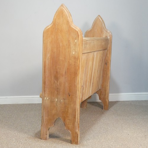 397 - A mid 19th century Canadian pine gothic inspired Church Pew, Nova Scotia circa 1960, reduced in size... 