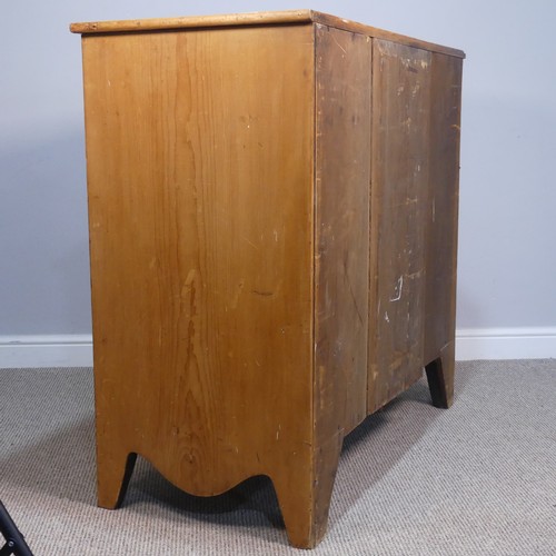 399 - A late 19th century Canadian pine Chest of drawers, Nova Scotia, with two short drawers over three l... 