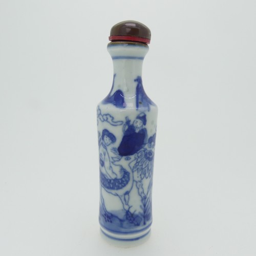 96 - A Chinese famille rose porcelain Snuff Bottle, the white ground decorated with enamels of a grasshop... 