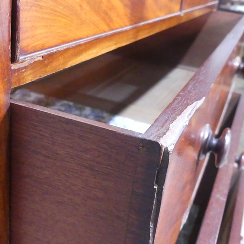 425 - A Victorian mahogany flat front Chest of Drawers, two short drawers over three long graduating drawe... 