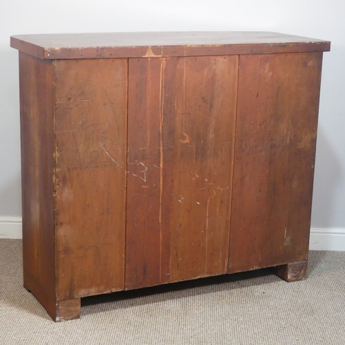 426 - A Victorian mahogany bow-front Chest of drawers, with shaped apron and feet, W 124 cm x H 103.5 cm x... 