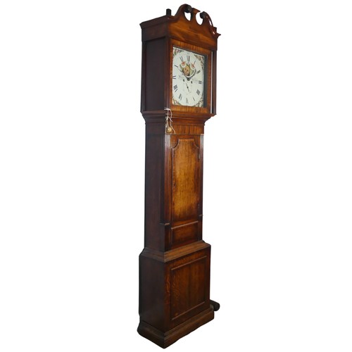 234 - Dumvile of Stockport, A mahogany and oak 8-day moonphase Longcase Clock, painted dial with Roman num... 