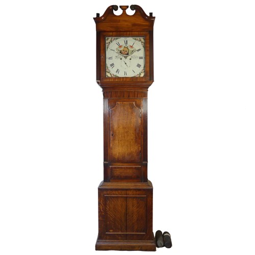 234 - Dumvile of Stockport, A mahogany and oak 8-day moonphase Longcase Clock, painted dial with Roman num... 