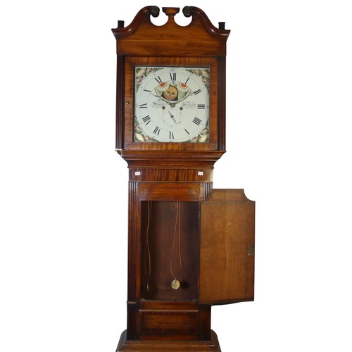 234 - Dumvile of Stockport, A mahogany and oak 8-day moonphase Longcase Clock, painted dial with Roman num... 