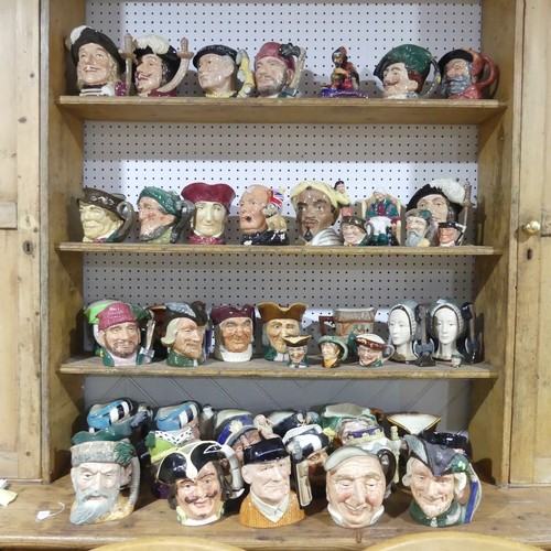 43 - A large collection of mostly Royal Doulton Character Jugs, to comprise Winston Churchill, Anne Boley... 