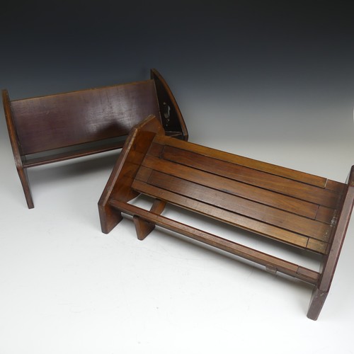 435 - An Vintage mahogany extending Book Trough, W 42 cm x H 17.5 cm x D 23.5 cm, together with another Bo... 