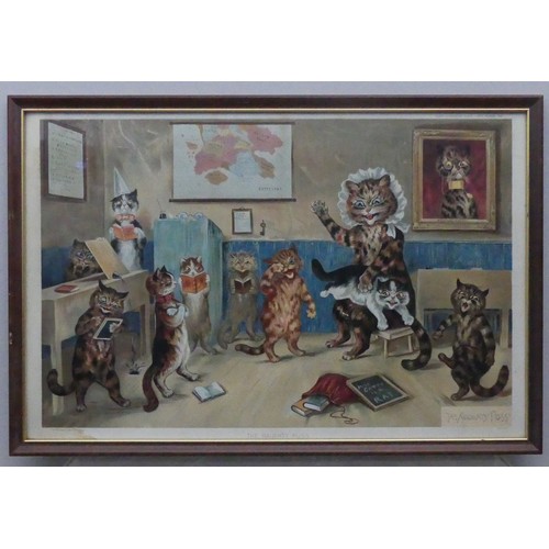 173 - After Louis Wain (British, 1860-1939), 'The Naughty Puss', and ‘The Good Puss’, lithograph in colour... 