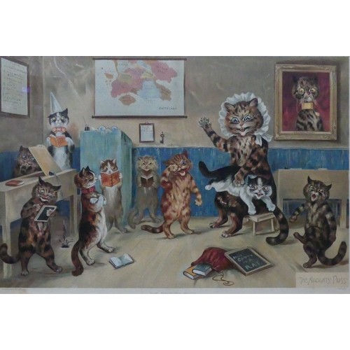 173 - After Louis Wain (British, 1860-1939), 'The Naughty Puss', and ‘The Good Puss’, lithograph in colour... 