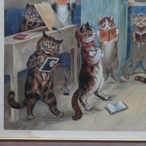 173 - After Louis Wain (British, 1860-1939), 'The Naughty Puss', and ‘The Good Puss’, lithograph in colour... 