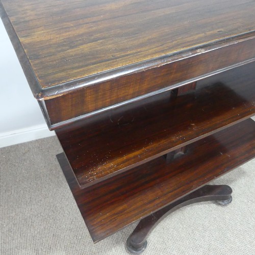 438 - An Early 19th century rosewood three-tier metamorphic Dumb Waiter / Buffet, it can either be a low s... 