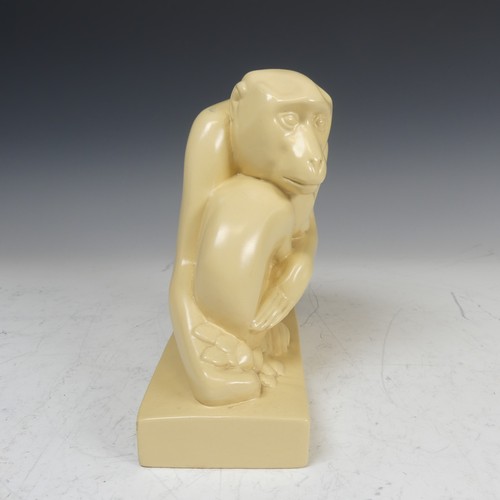 59 - John Skeaping for Wedgwood; a group of two Monkeys, with impressed marks to plinth base, factory mar... 