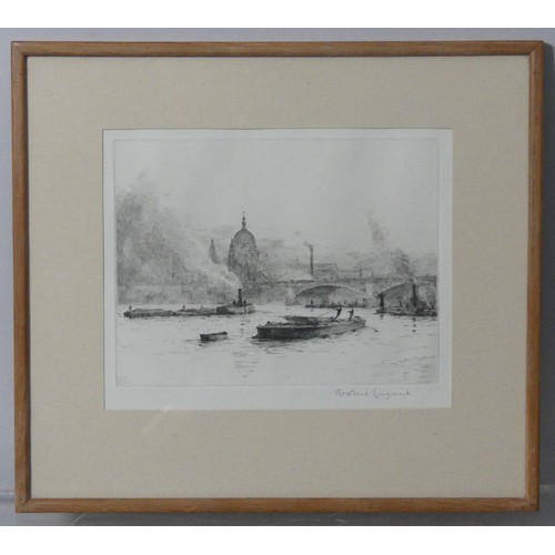 185 - Rowland Langmaid (British, 1897-1956), St. Pauls, Blackfriars, etching with drypoint, signed in penc... 