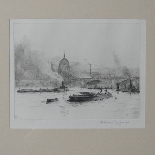 185 - Rowland Langmaid (British, 1897-1956), St. Pauls, Blackfriars, etching with drypoint, signed in penc... 