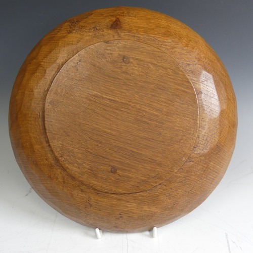 470 - Robert 'Mouseman' Thompson of Kilburn: A carved English oak circular Dish, adzed inside and out, wit... 