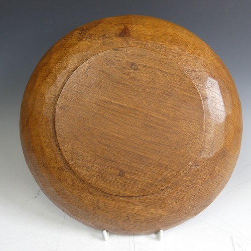 470 - Robert 'Mouseman' Thompson of Kilburn: A carved English oak circular Dish, adzed inside and out, wit... 