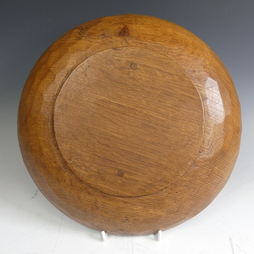 470 - Robert 'Mouseman' Thompson of Kilburn: A carved English oak circular Dish, adzed inside and out, wit... 