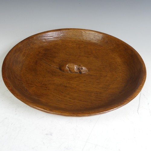 470 - Robert 'Mouseman' Thompson of Kilburn: A carved English oak circular Dish, adzed inside and out, wit... 