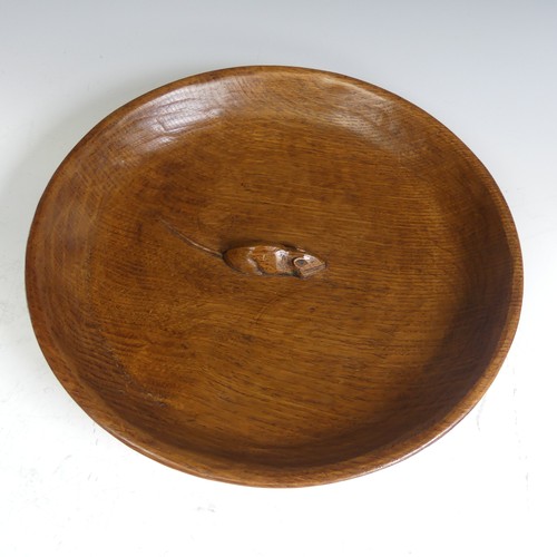 470 - Robert 'Mouseman' Thompson of Kilburn: A carved English oak circular Dish, adzed inside and out, wit... 